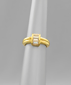  CZ Baguette Charm Ring