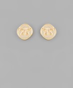  Ribbon Coin Studs