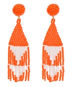  Bead Triangle Tassel Earrings