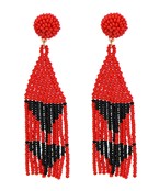  Beaded Triangle Tassel Earrings