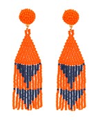  Bead Triangle Tassel Earrings