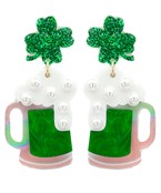  Glitter Clover & Beer Mug Earrings