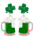  Glitter Clover & Beer Mug Earrings