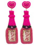  Bead Heart & LOVE Bottle Earrings