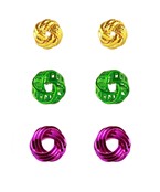  Color Coated Love Knot Earring Set