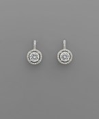  CZ Bar & Circle Earrings