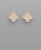  Crystal Pave Clover Earrings