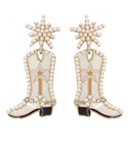  Pearl Trimed Cowboy Boots Earrings