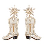  Pearl Trimed Cowboy Boots Earrings