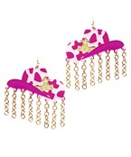  Cowboy Hat Cow Print Earrings