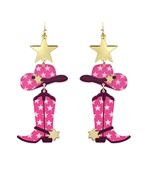  Cowboy 3 Drop Acrylic Earrings
