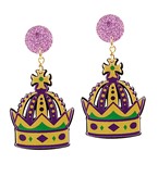  Mardi Gras Crown Earrings