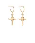  Cross Metal Dangle Hoops