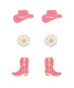  Western Hat & Boots Earrings Set
