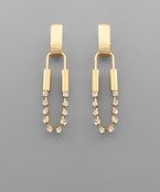  Metal & Crystal Dangle Earrings