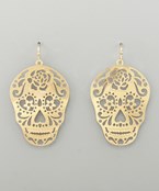  Filigree Rose Skull Earrings