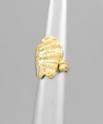  Brass Textured Open Ring