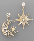  Crescent & Starburst Earrings