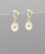  Color Flower Dangle Hoops