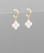  Epoxy Floral Dangle Hoops