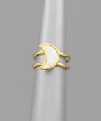  Shell Moon 2 Row Ring