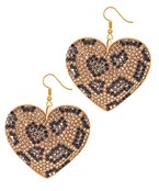  Leopard Heart Cushion Earrings