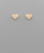  CZ Heart Pave Studs