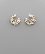  Baguette Crystal Circle Earrings