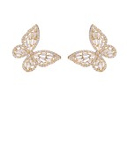 CZ 3D Butterfly Earrings