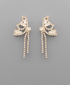  CZ Butterfly & Tassel Earrings