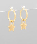  Star Lock Dangle Hoops