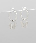  Butterfly Lock Dangle Hoops