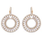  Round CZ Baguette Earrings