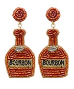  Beaded BOURBON Bottle Earrings