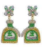  Beaded TEQUILA Bottle Earrings