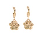  Paved Crystal Paw Dangle Hoops