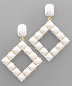  Color Resin Beads Rhombus Earrings