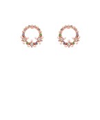  Pave Crystal Flower Earrimgs