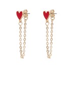  Dainty Heart Chain Peekaboo Earrings