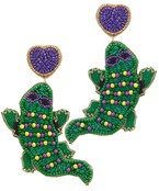  Mardi Gras Sequin Alligator Earrings