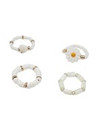  Shell Daisy Multi Bead Ring Set