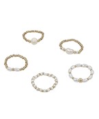  Pearl Mix Beads Ring Set