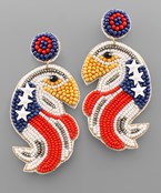  USA Flag Eagle Earrings