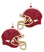  Football Glitter Helmet Earrings
