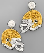  Seed Bead Football Helmet Earrings