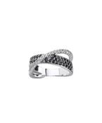  Paved Crystal Crossover Ring