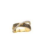  Paved Crystal Crossover Ring