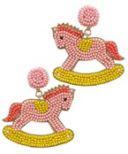  Beaded Rocking Horse Earrings