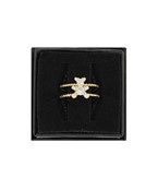  CZ Teddy Bear 2 Row Ring