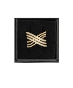  CZ 3 Row Crossover Ring